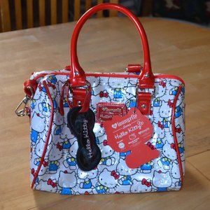 NWT Loungefly Loves Hello Kitty Handbag/Purse White/Blue/Yellow/Red, Embossed